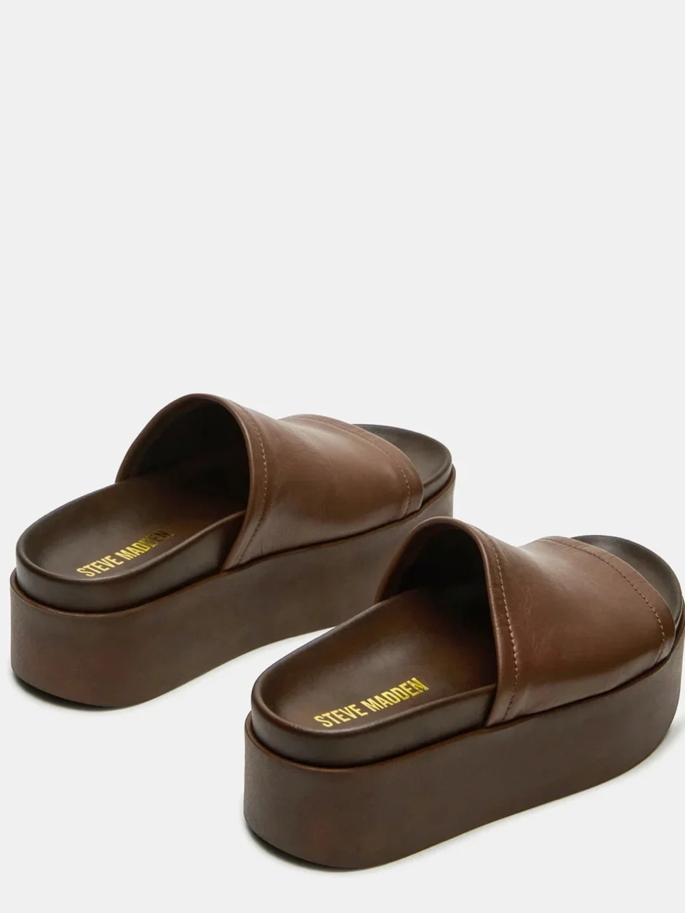 Steve Madden Brown Platform Slide Sandals